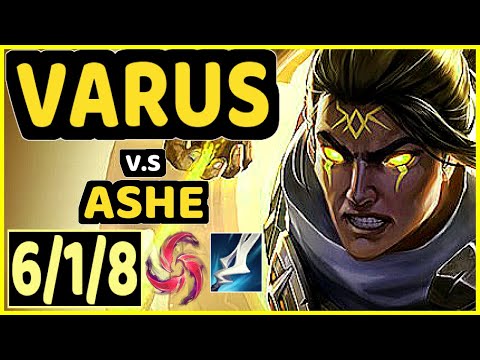 VARUS vs ASHE - 6/1/8 KDA BOTTOM ADC GAMEPLAY - BR Ranked GRANDMASTER