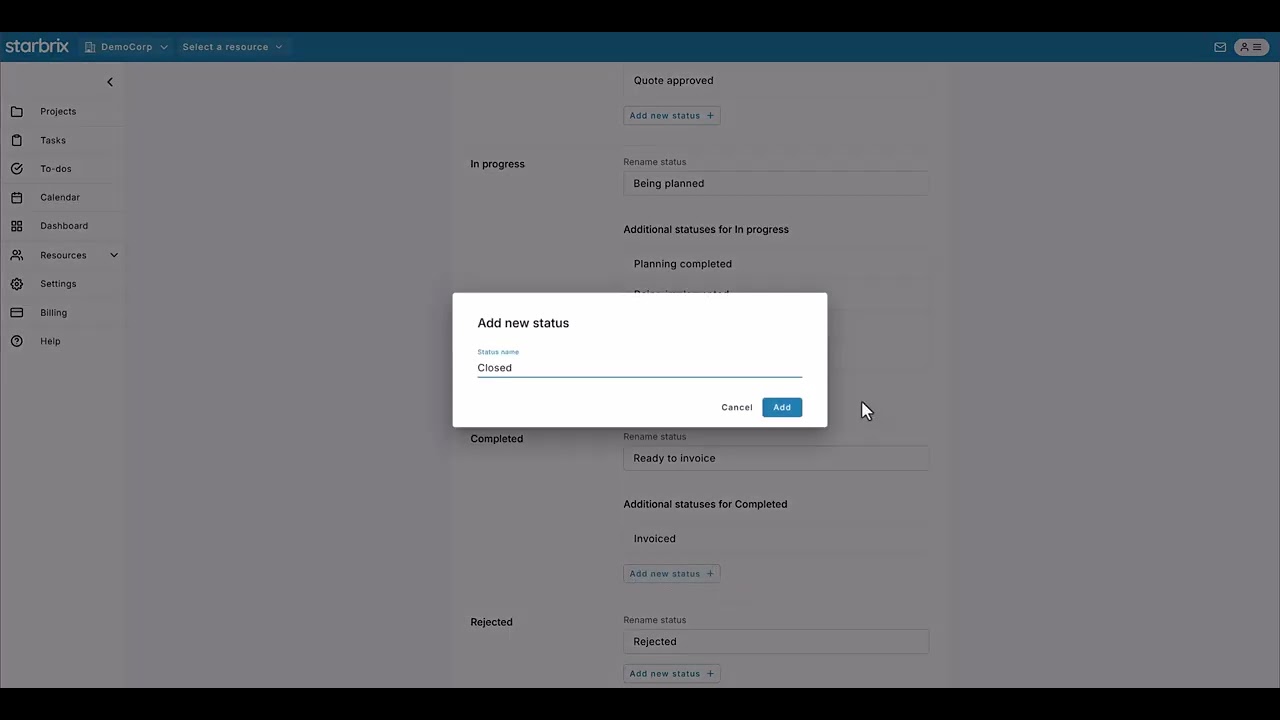 How to Customize Project Status Options