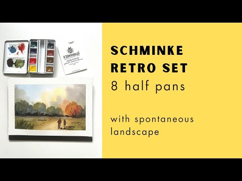 A collector's gem: Retro Set by Schminke, 8 half pans. First impressions and spontaneous landscape.