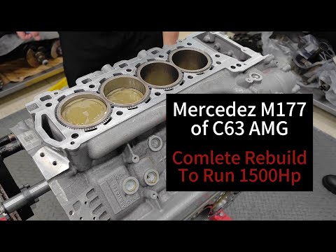 Building a 1500 horsepower capable M177 engine of W205 C63 AMG in 10 minutes