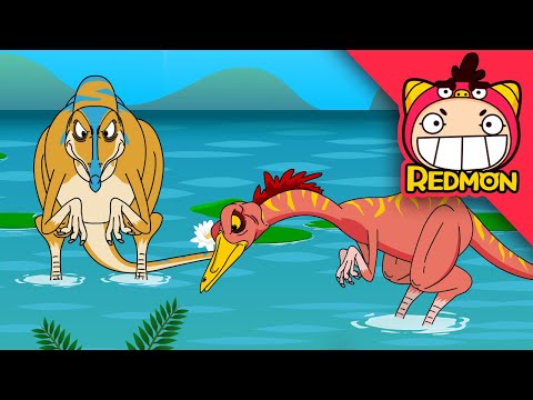 Compsognathus VS Gallimimus | Dinosaurs Battle | Giganotosaurus | 4K cartoon | REDMON