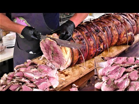 Street Food Festival of Italy. 'Porchetta' , 'Farinata' , 'Burrola' , 'Arrosticini'