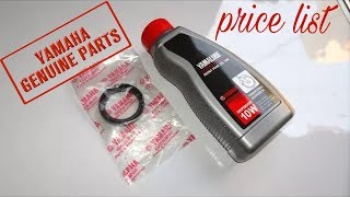 yamaha genuine parts latest price list