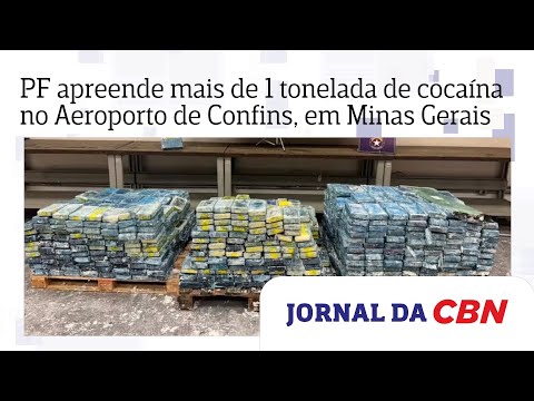 PF apreende mais de 1 tonelada de cocaína no Aeroporto de Confins, em Minas Gerais