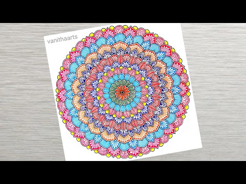 Colorful Mandala Art Using Spirograph Technique Step by Step Tutorial vanithaarts geometricalart