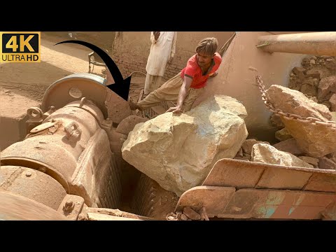Big Rock Jaw Crusher Machine in Action | Powerful Stone Crushing ASMR Sounds