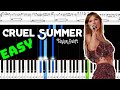 Taylor Swift - Cruel Summer (Easy Piano Tutorial with Sheet Music)