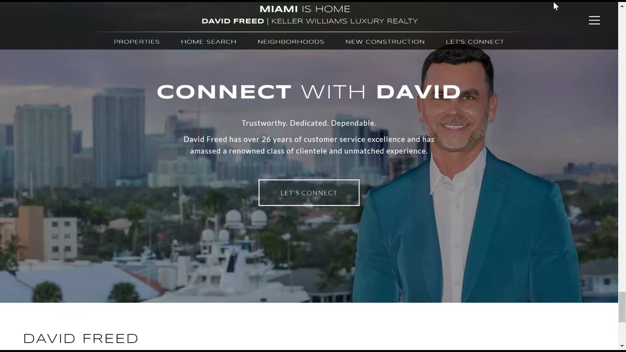 Welcome to my new website, David Freed Miami Luxury Real Estate
