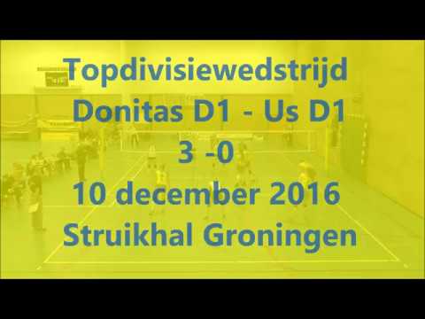 Topdivisiewedstrijd Donitas D1 tegen Us D1 op 10 december 2016 in Groningen