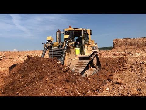 Caterpillar D6R Bulldozer Pushing Soil
