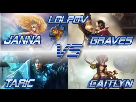 LoLPoV - Janna and Graves vs Caitlyn and Taric [Bot] (League of Legends Live Commentary)