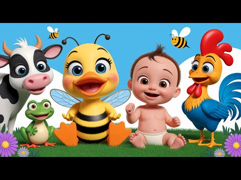 Abejita Bonita y Chiquitita, Sapito, Vaca Lola and Patito Juan 🐥🐮🐸🐝 - Fun Songs for Kids 🎶