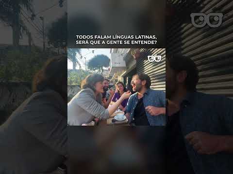 4 friends speaking 4 different Latin languages: French, Portuguese, Spanish and Galician