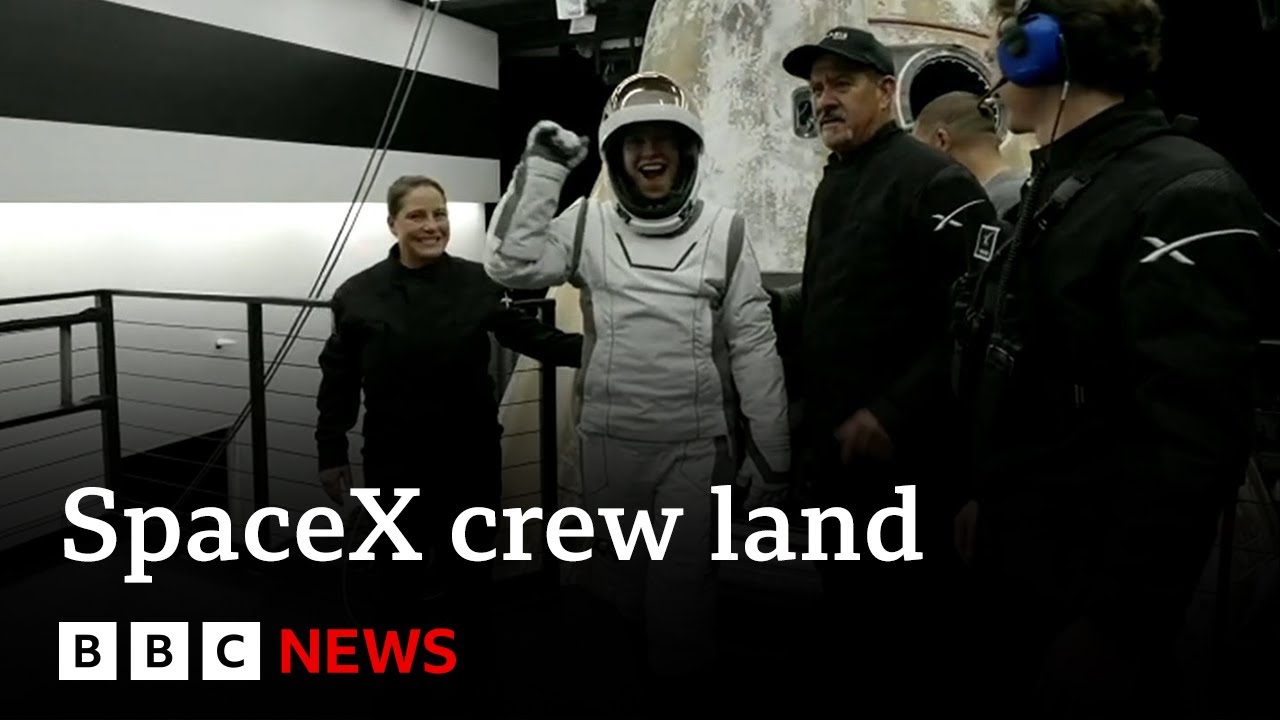 SpaceX crew returns to Earth after historic mission | BBC News