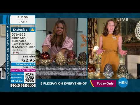 Alison Cork Illuminated Glass Acorn with 6Hour Timer