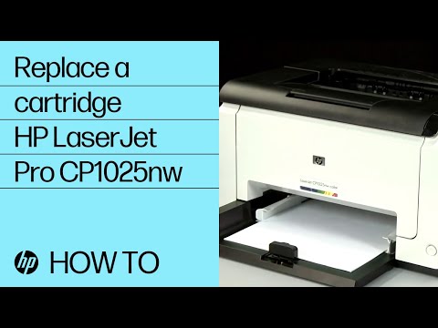 Replacing a cartridge in hp laserjet pro cp1025nw color prin...
