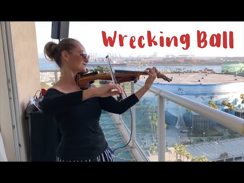 Violinist Marta Z - Miley Cyrus Wrecking Ball - Sunset Balcony Concerts for quarantined neighbors