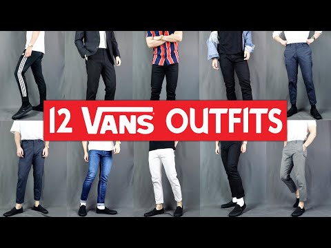 Part of a video titled 12 Ways To ROCK Vans Slip On | Mens Outfit Ideas - YouTube