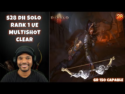 S28 DH Solo Rank 1 UE Multishot clear.....with Leonine bow!  Diablo 3.