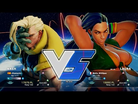 -Diamante- ( Nash ) VS Will2pac ( Laura ) HD 1080p 60fps - Street Fighter 5