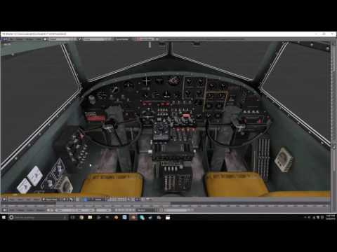 b17 cockpit, animations (in material view)