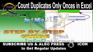 How to count Duplicate values only Once / How to Count Unique Values only in Excel