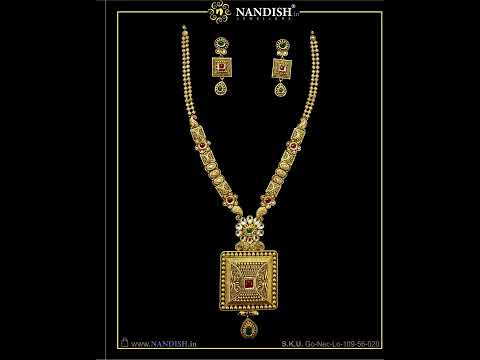 Gold Antique Haram With Weight | Gold Antique Long Haram Design #11