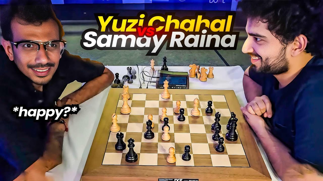 Yuzvendra Chahal vs Samay Raina | An intense friendly game at Global Chess League
