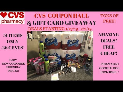 CVS Coupon Haul Deals Starting 1/27/19~51 Items Only .26 Cents~CVS Gift Card Giveaway Enter to Win❤️ Video
