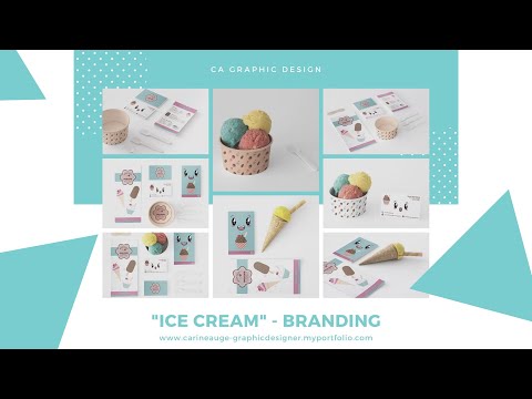Illustration Vectorielle - Flat Design  (Illustrator/In Design) - "Ice Cream" Branding