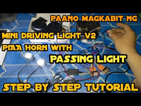 paano magkabit ng Mini driving light v2 PIAA Horn with Passing Light Step by step tutorial..