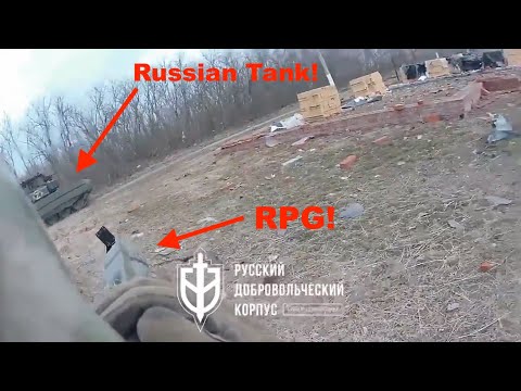 Russian Anti-Putin Fighter from the RDK Hits a Russian Tank at EXTREMELY Close Range