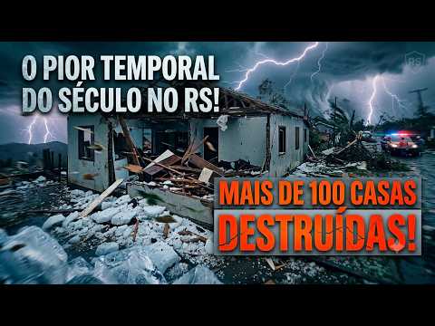 CENTENAS DE CASAS DESTRUÍDAS: Tempestade  Granizo Arrasa o RS"