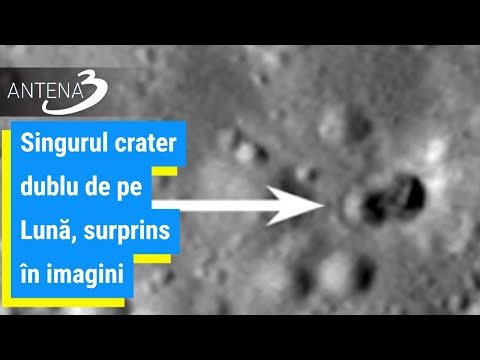 Singurul crater dublu de pe Lună, surprins în imagini. A fost produs de o rachetă
