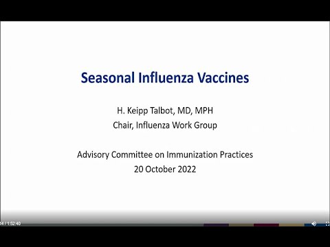 Oct 20, 2022 ACIP Meeting - Influenza Vaccines, Dengue Vaccines & Monkeypox Vaccines