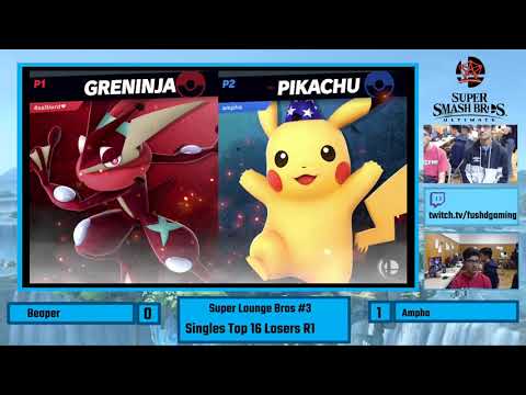 SLB3: Singles T16 LQFs Beaper(Lucina, Greninja) vs Ampha(Pikachu)