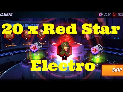20 X Red Star Orbs - Opening for Electro - Red Star Orbs - Marvel Strike Force - Free to Play