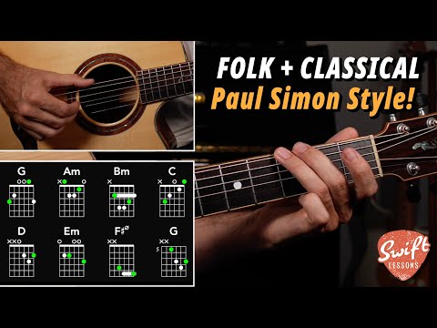 How to Play Guitar Like Paul Simon - Fingerstyle Folk + Classical Lesson