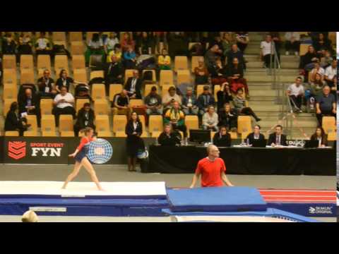 USA Eve Doudican 2nd pass 13 14 Womens Tumbling Prelims 2015 World Age Group Competition Denmark