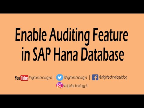 Enable Auditing Feature in SAP Hana | Audit Policy in SAP Hana