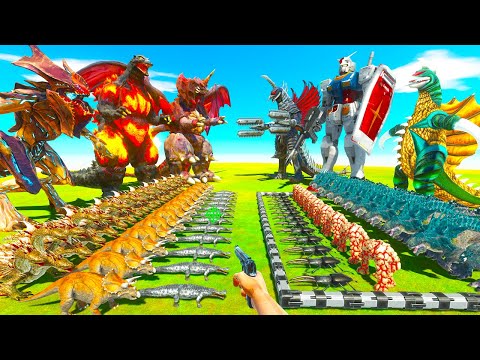 Kaiju Monsters Fights | Mecha Monsters vs Volcano Monsters - Animal Revolt Battle Simulator