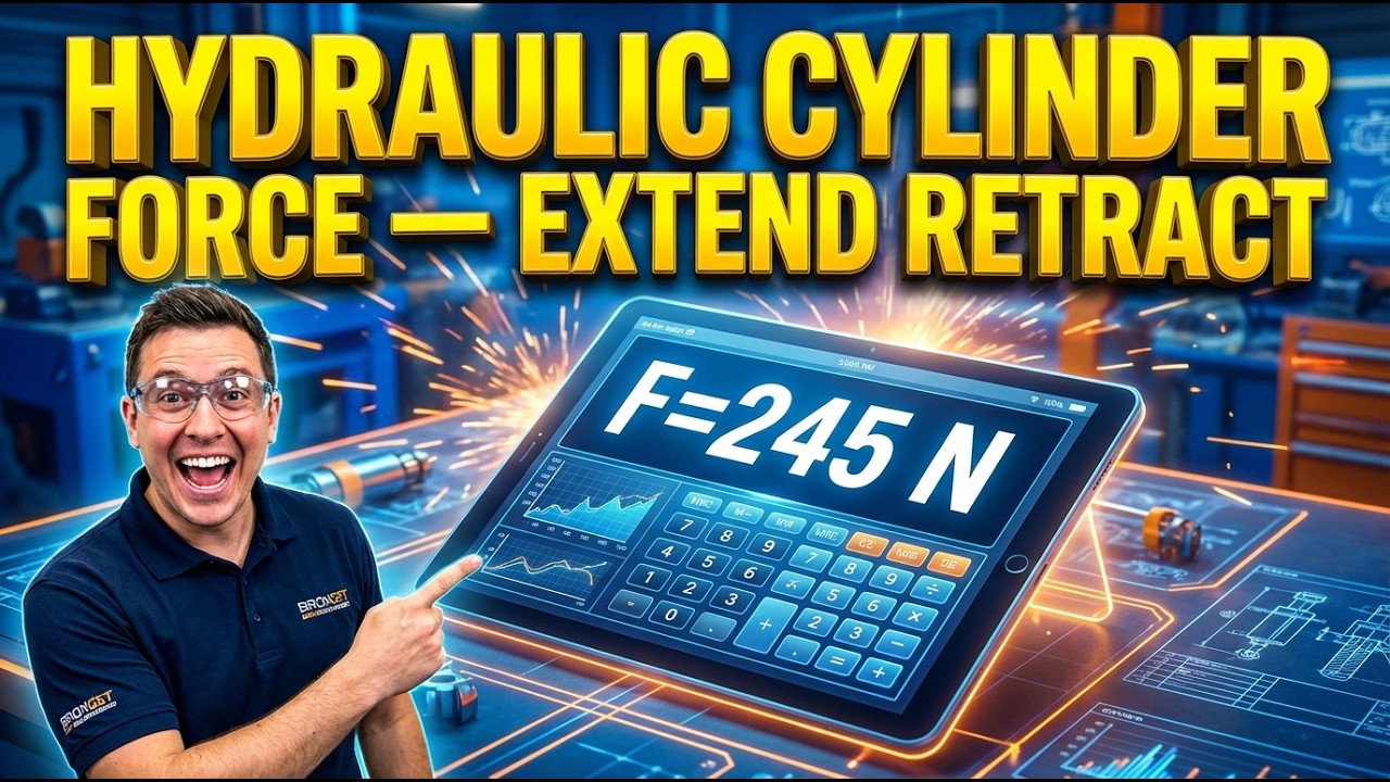 Hydraulic Cylinder Force Calculator — Extend Retract
