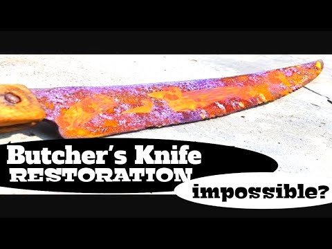 Antique Handmade BUTCHER'S KNIFE Restoration || restorasi pisau daging buatan tangan antik 720p