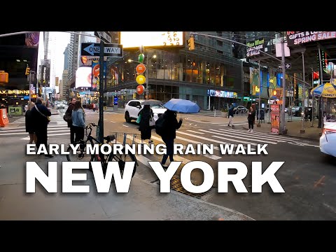 New York City, USA 🇺🇸 • Early Morning Rain Walk • Manhattan & Central Park
