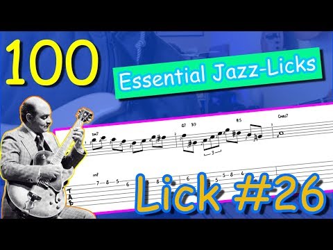 100 essential jazz-licks - lick #26 (guitar lesson with tablature)