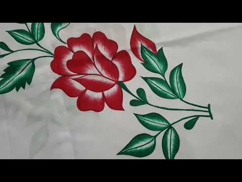 Beautiful flower painting on fabric #paintingvideos #beautiful #arzupaintings