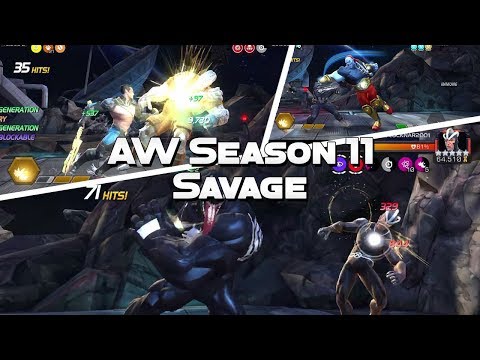 Alliance War S11 vs SSx2 - Savage Mode! - Marvel Contest Of Champions