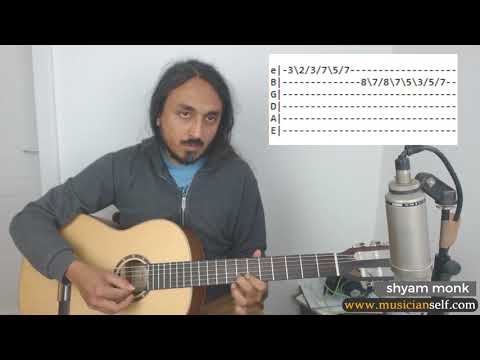 [raga guitar] AR Rahman's Nila Kaykirathu TABS | How to Raga Guitar