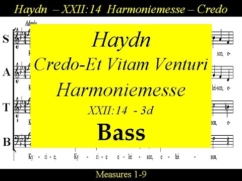 Haydn, Harmoniemesse, Hob. XXII:14,  3d.Credo- Et Vitam Venturi - Bass