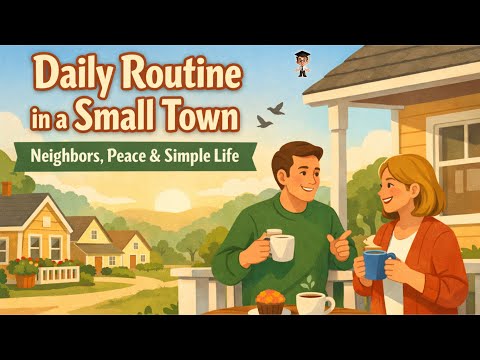 Talk About Your Daily Routine in a Small Town | A1 English | Easy Conversation | Listening Practice